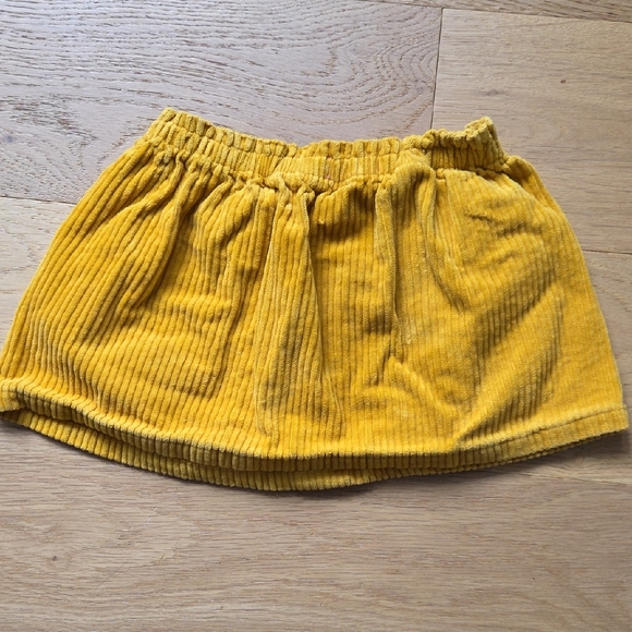 Yellow Corduroy Button Skirt - Picture 2 of 3